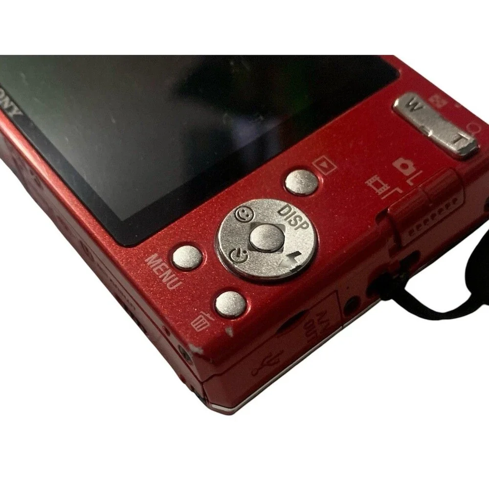 Sony Cyber-shot DSC-W330 Red 14.1MP Digital Camera Works 2 Battery Charger Case